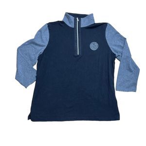 Ralph Lauren Active Womans Shirt L Black Grey 1/3 Zip 3/4 Sleeve EUC